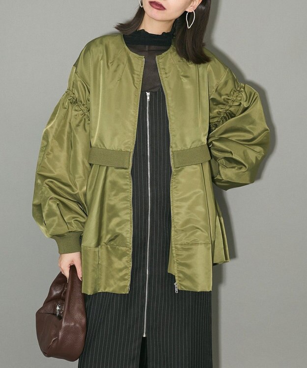 Green Parks フロントジップキャミワンピース Black