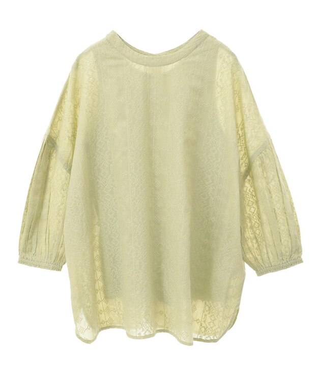 Green Parks Ｉ　ＳＥＴ２点　刺繍ブラウス＋タンクトップ Lime Green