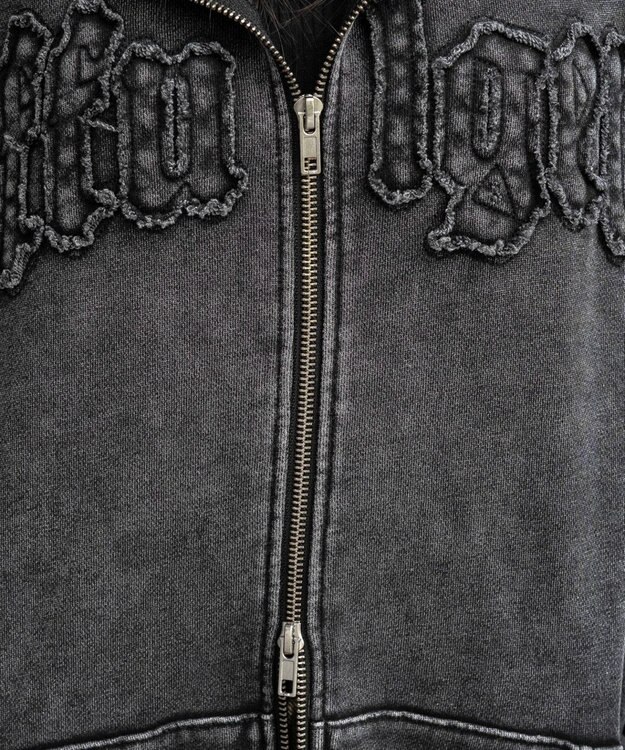 WEGO 【25年秋冬新作】ファーフードBIGZIPパーカー スミクロ