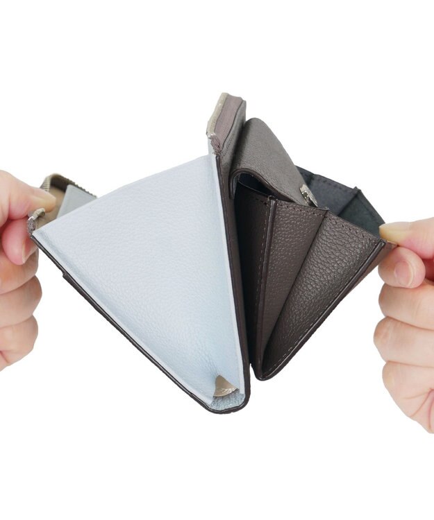 PELLE BORSA L字ファスナーコンパクト財布 Very Goods ベリーグッズ 7206 グレー