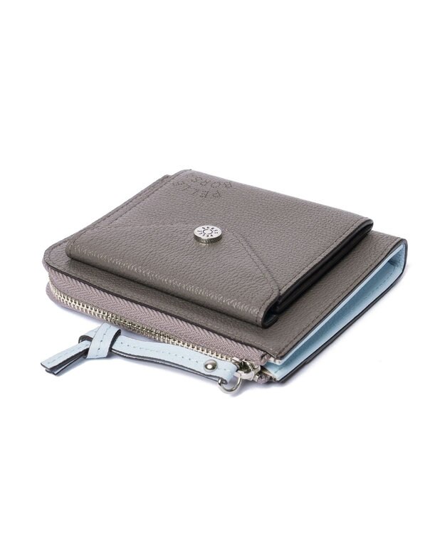 PELLE BORSA L字ファスナーコンパクト財布 Very Goods ベリーグッズ 7206 グレー