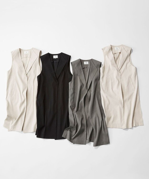 23区 【CLASSY.6月号掲載/洗える】リネンレーヨンストレッチ ジレ ベージュ