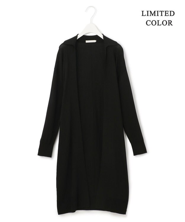 ICB 【WEB限定カラーあり・洗える】シンセティックハイゲージ  ロングカーディガン ブラック系［WEB限定］