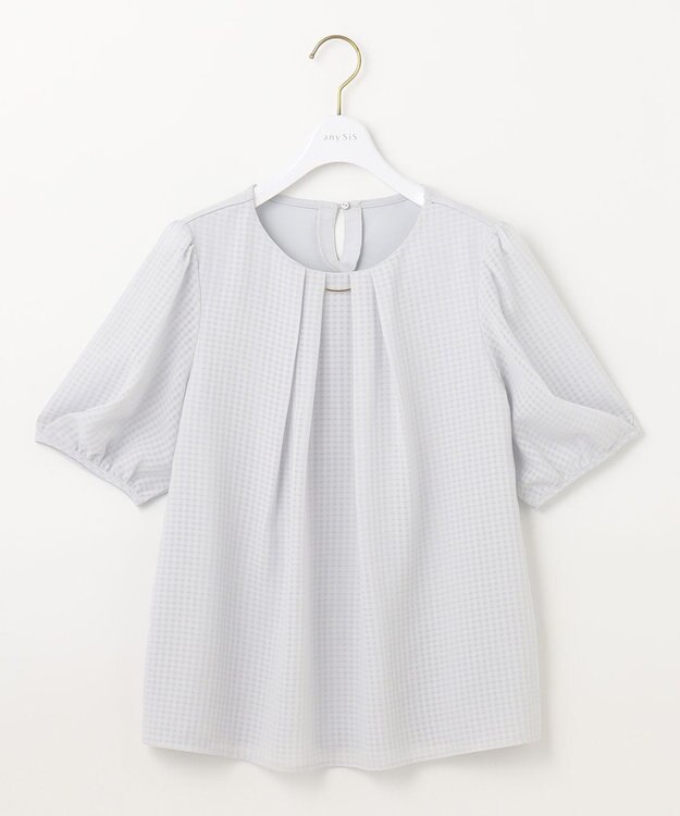 ANY SIS 【吸水速乾・UVケア・接触冷感】コンフォートジャージー ブラウス ライトブルー