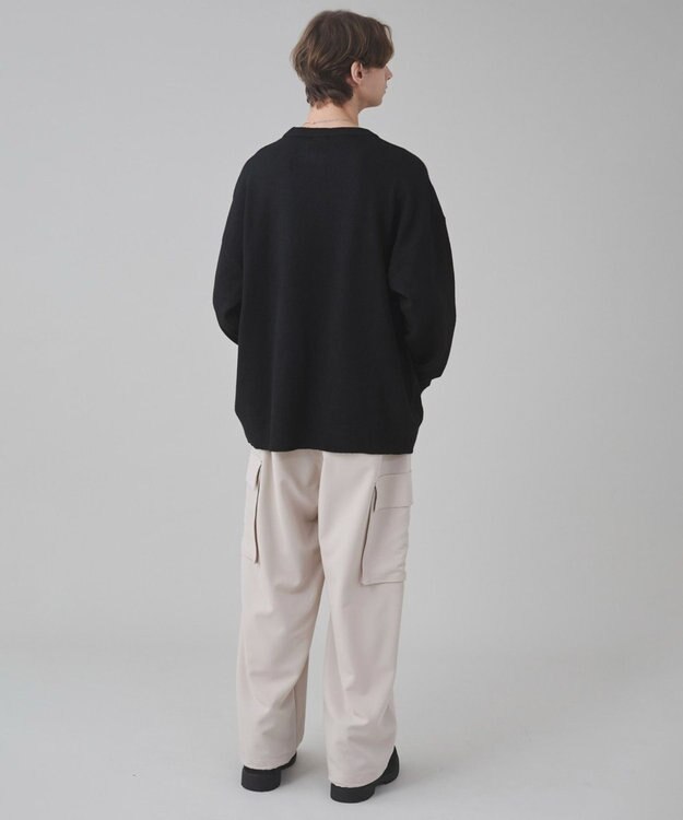 WEGO 【ユニセックス着用ITEM/SMLサイズ展開】アクセ付きワンポイントニットプルオーバー ブラック