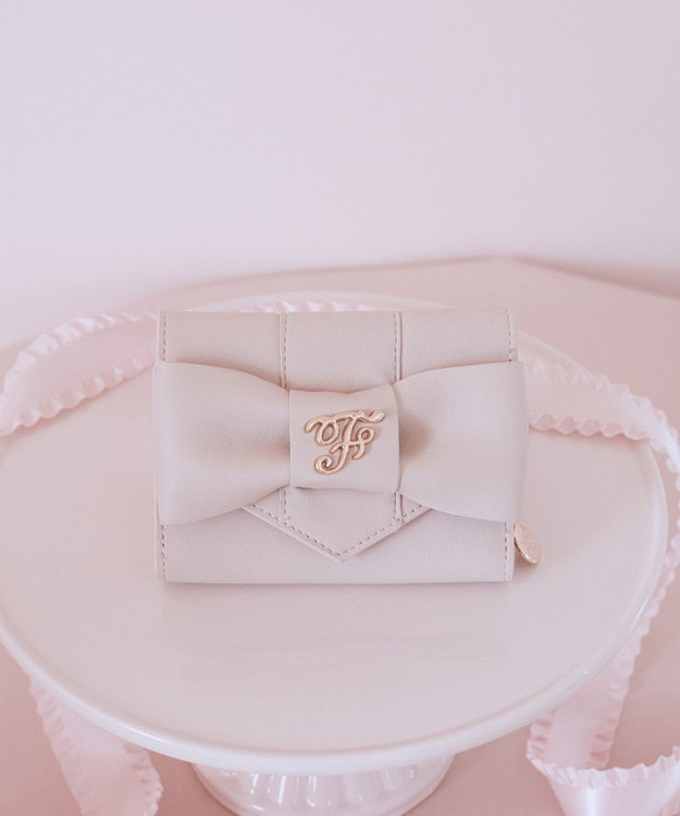 Maison de FLEUR ピンクベルトリボンミニウォレット Light Pink