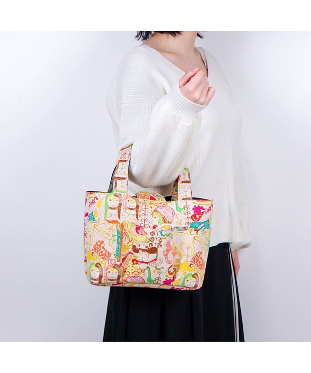 tsumori chisato CARRY カットオブツールバッグS　ハッピースタッフ　トートバッグ ベージュ