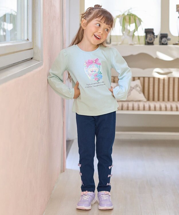 ANY KIDS 【チェリーベリーシリーズ】フルーツジャム 長袖 Tシャツ ミント×ハーバリウム