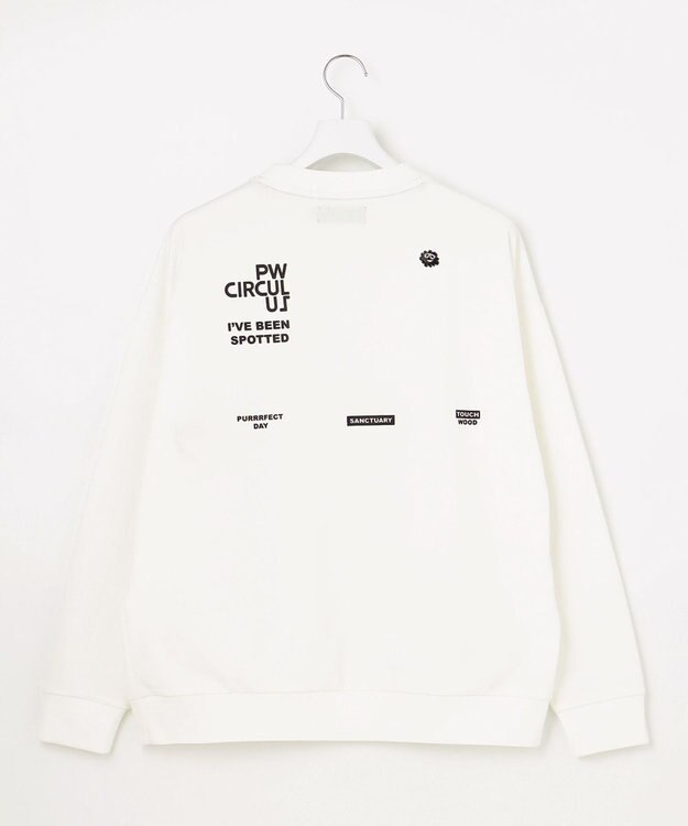 PW CIRCULUS 【MEN】【洗える】ロゴ クルーネック スウェット ホワイト