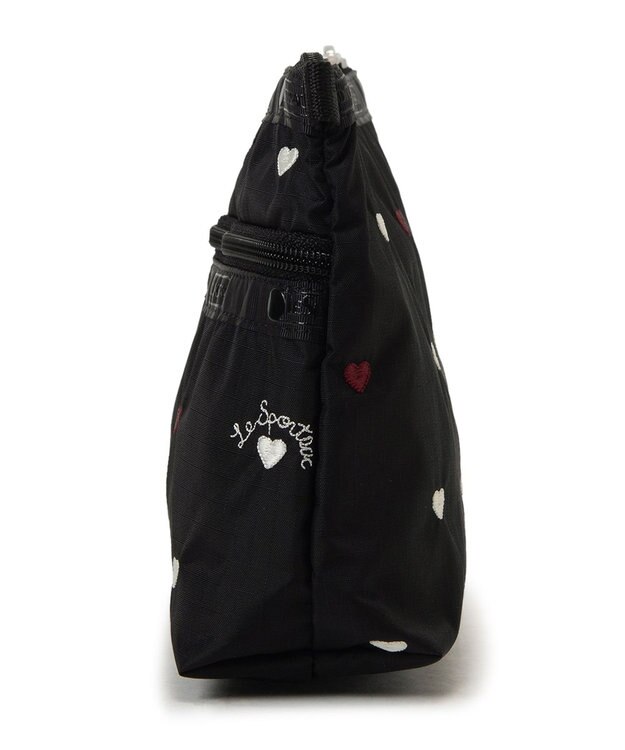 LeSportsac COSMETIC CLUTCH/レッド/ホワイトハートEMB レッド/ホワイトハートEMB