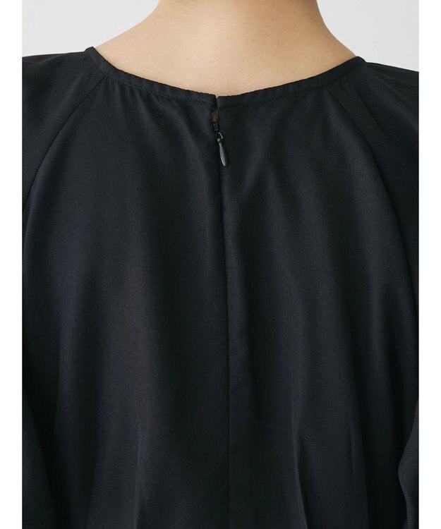 Green Parks ボリューム袖ロングワンピース Black