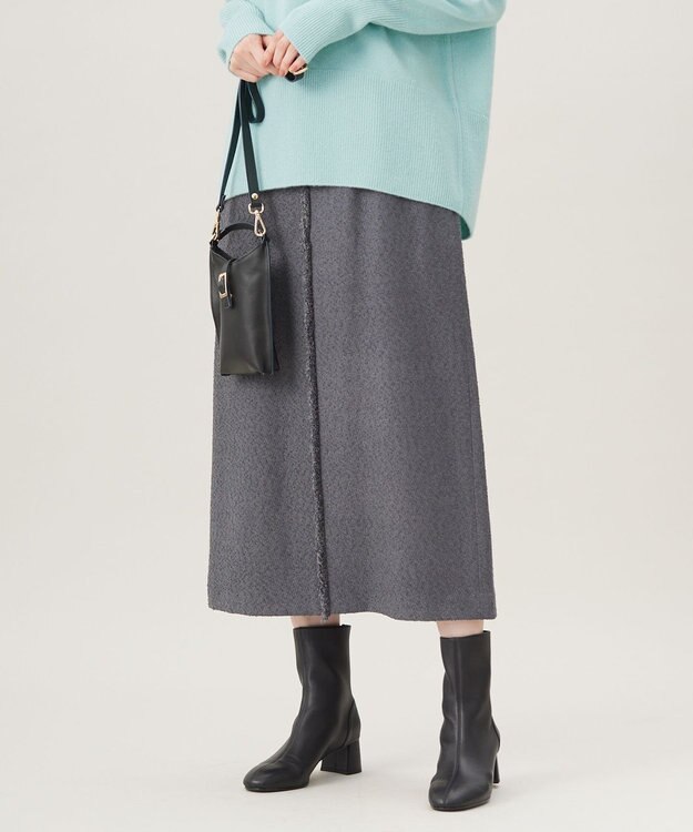 自由区 S ブライトリングツイードストレート スカート スレート