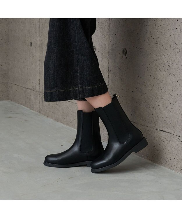 MODE ET JACOMO 【レイン対応】サイドゴアショートブーツ ブラック