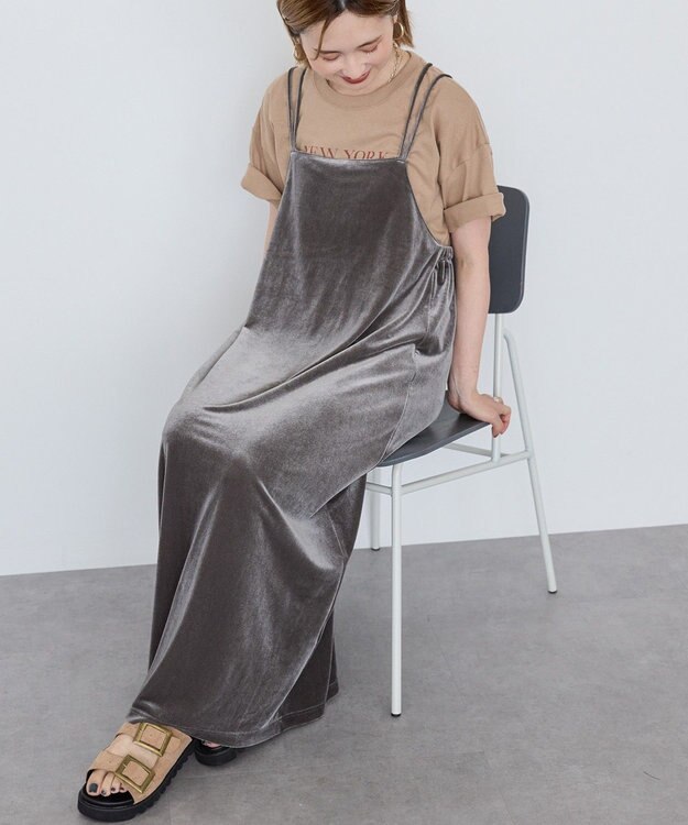 AMERICAN HOLIC ベロアキャミワンピース Mocha