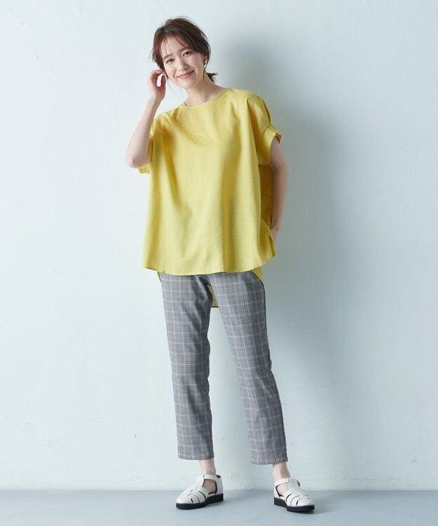 ANY L 【ウエストゴム/ストレッチ】大人の７daysデイリーパンツ グレンチェック