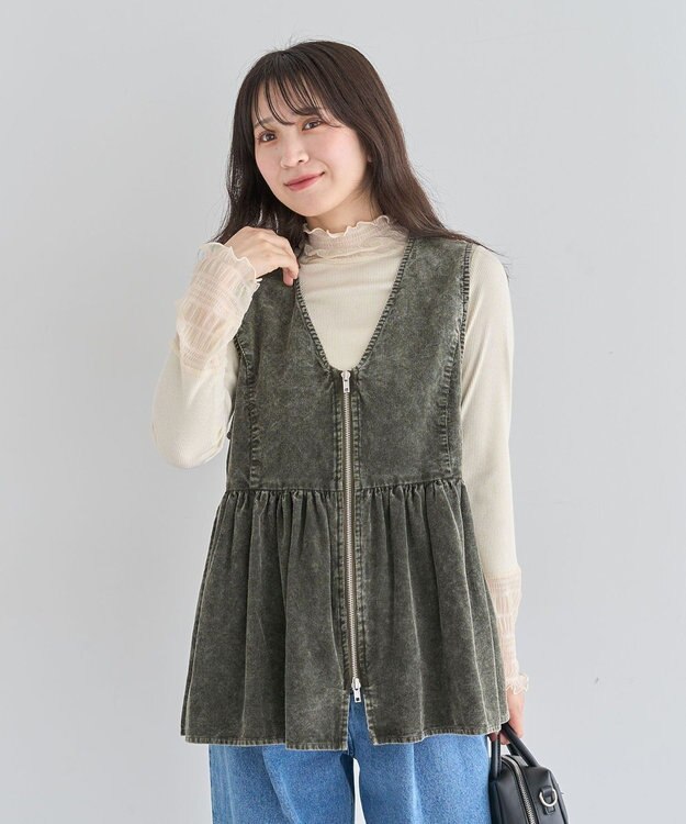 Green Parks ・ＥＬＥＮＣＡＲＥ　ＤＵＥ　ケミカルコーデュロイベスト Green