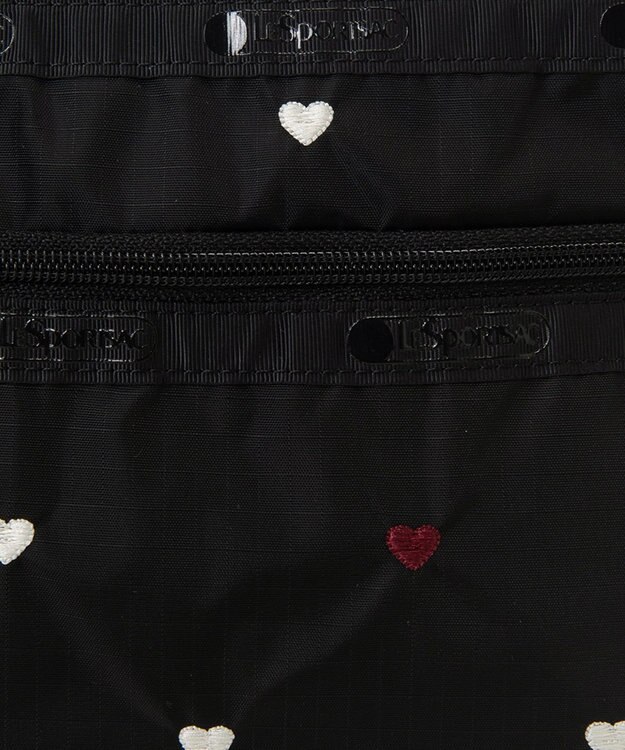 LeSportsac COSMETIC CLUTCH/レッド/ホワイトハートEMB レッド/ホワイトハートEMB