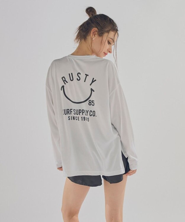 OP／FILA 【RUSTY】ニコちゃんロンT＋ショートパンツ付きビキニ 4点セット水着 ブラック