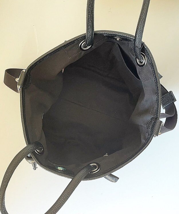 Hekhèr Le Style de Vie 【日本製 / 2WAY】シュリンクレザー ノットハンドバッグ ブラック