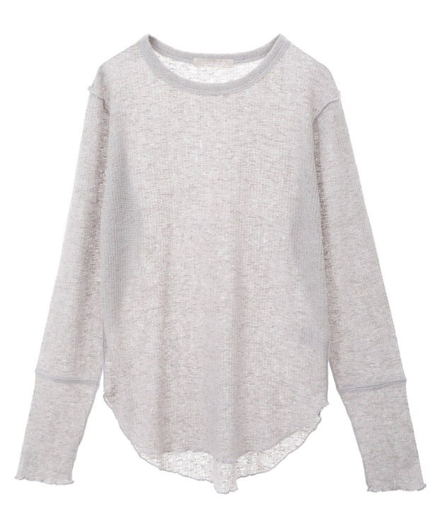 Green Parks シアーワッフルプルオーバー Gray