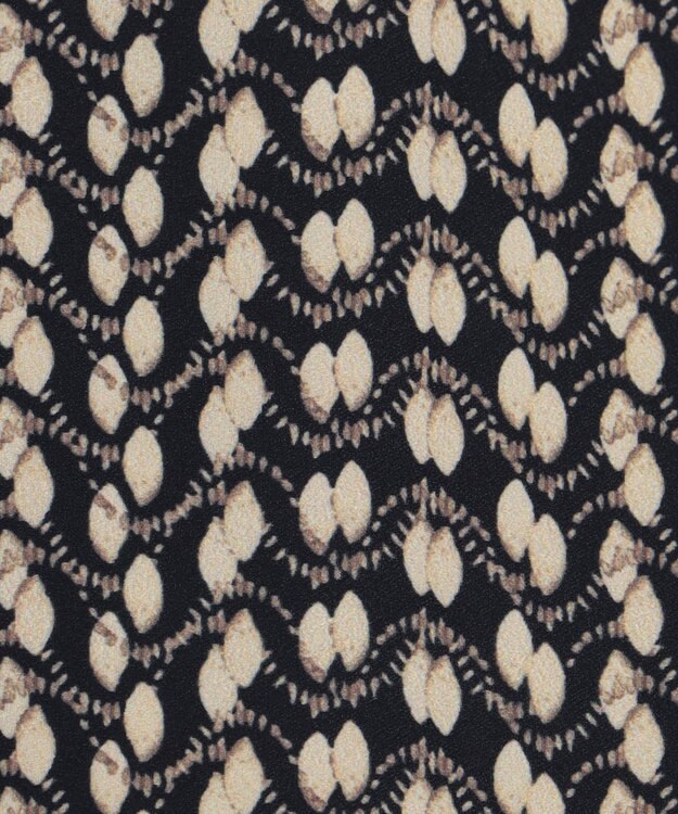 ANY 【洗濯機可/ウエストゴム】ウェーブプリントパンツ ブラウン