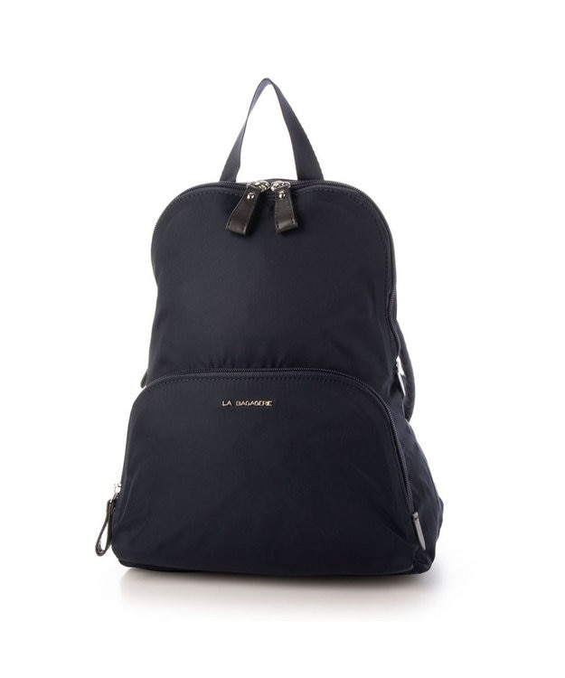 LA BAGAGERIE ナイロン×リサイクルレザー　ミニリュック ネイビー