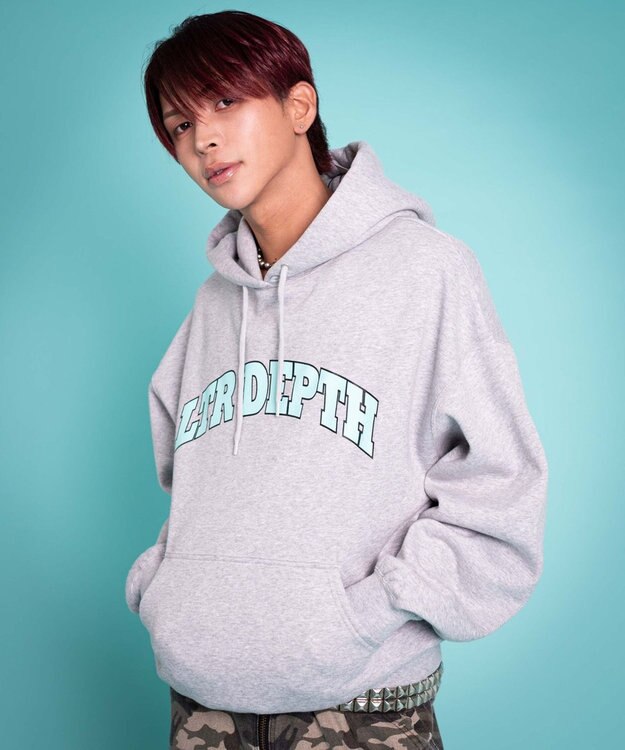 WEGO 【ユニセックス着用ITEM/MLサイズ展開】カレッジプルパーカー 杢グレー