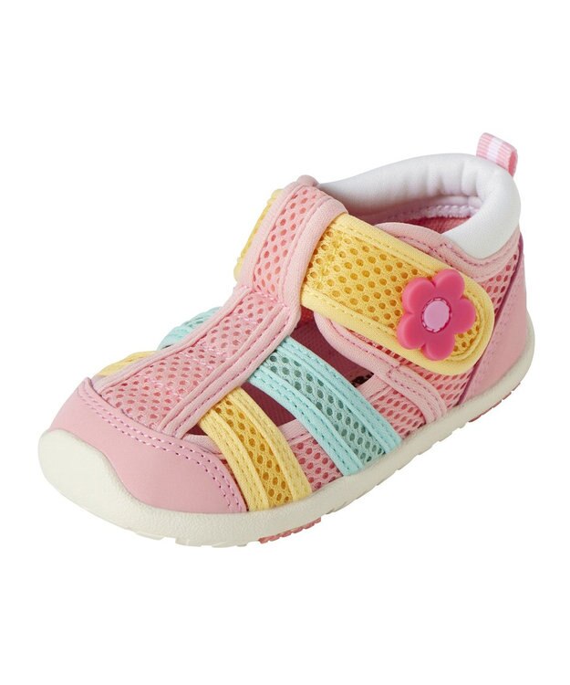 MIKI HOUSE HOT BISCUITS 【13-17cm】ダブルラッセル 水抜けサンダル ピンク