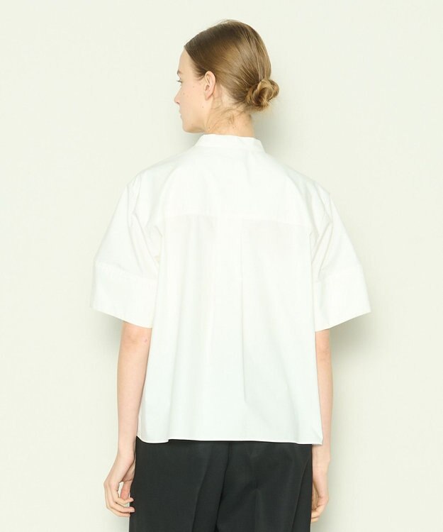 JOSEPH 【洗える】コットンシルク　フルオープンブラウス Ivory