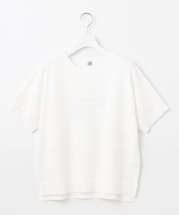 J.PRESS LADIES 【洗える】LACY ニットプルオーバー ホワイト系