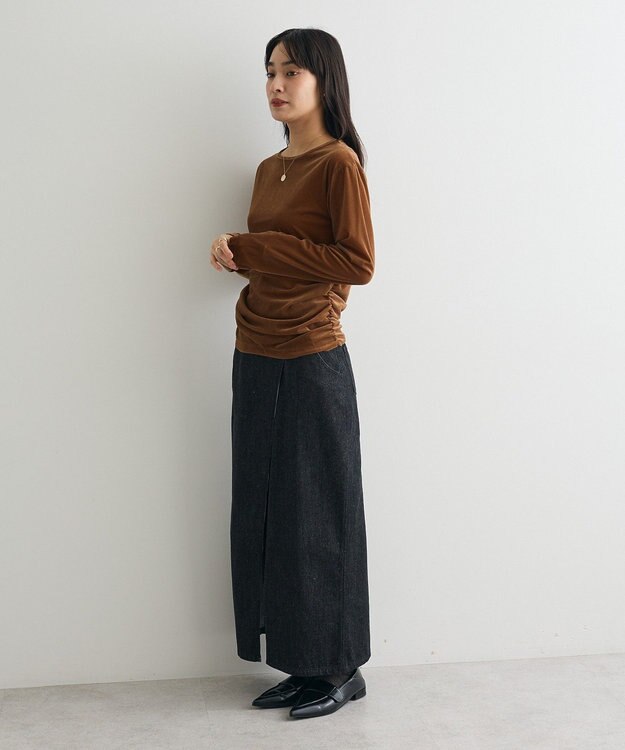CRAFT STANDARD BOUTIQUE シアーベロアサイドギャザープルオーバー Brown