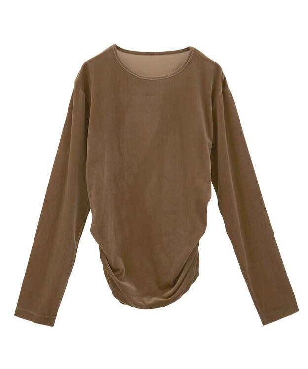 CRAFT STANDARD BOUTIQUE シアーベロアサイドギャザープルオーバー Brown