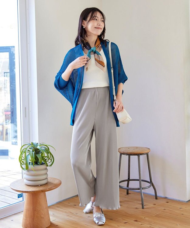 Tiaclasse 【新色追加・洗える】プリーツパンツ グレージュ