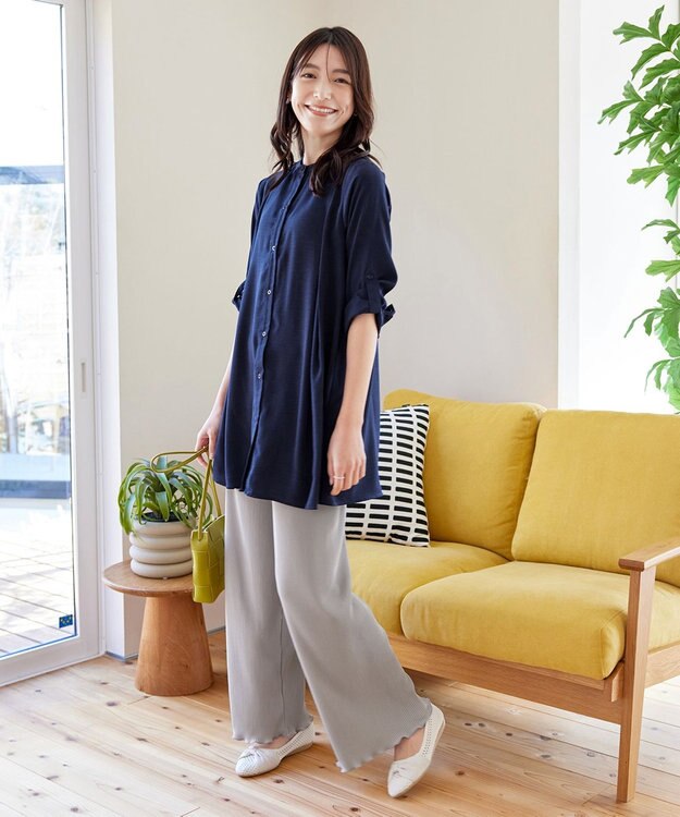 Tiaclasse 【新色追加・洗える】プリーツパンツ グレージュ