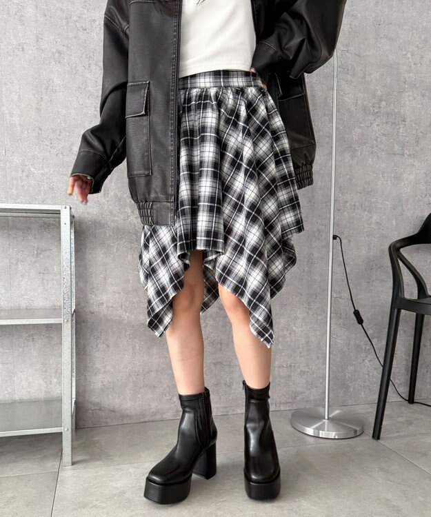 WEGO ストレッチヒールショートブーツ ブラック