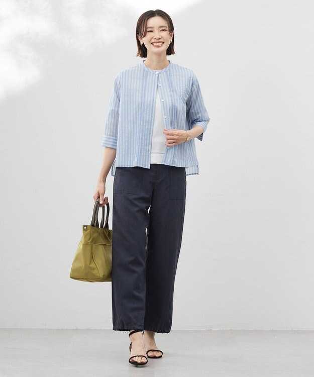 J.PRESS LADIES L 【洗える・抗菌防臭】LUREX ラメ ニットT ライトグレー系