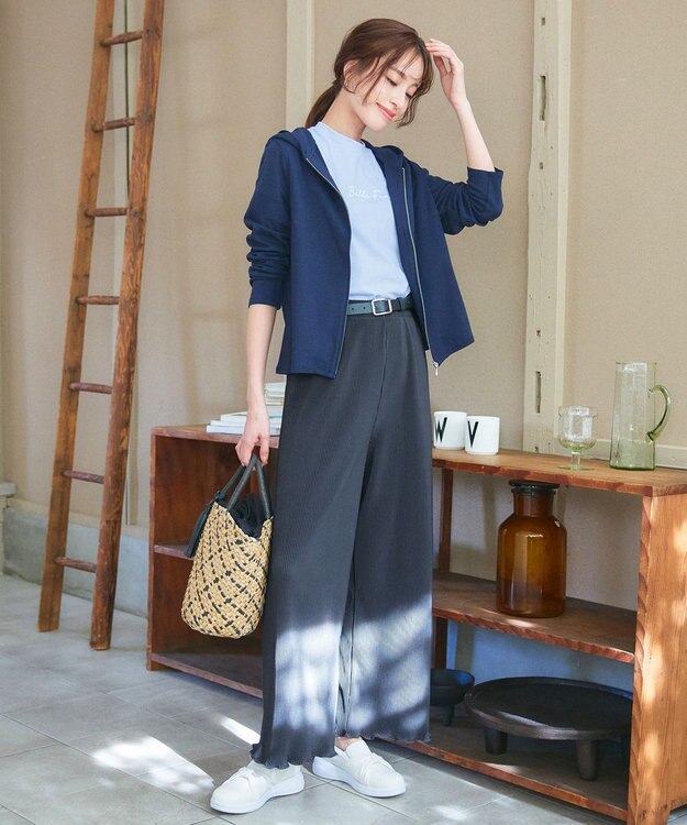 Tiaclasse 【新色追加・洗える】プリーツパンツ チャコールグレー