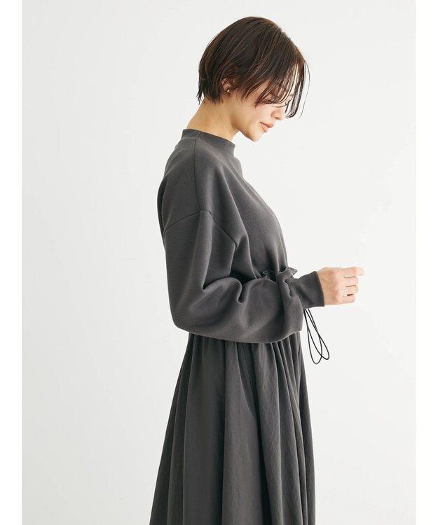 Green Parks ・ＳＵＧＡＲ　ＳＰＯＯＮ　ドロストドッキングワンピ Charcoal Gray