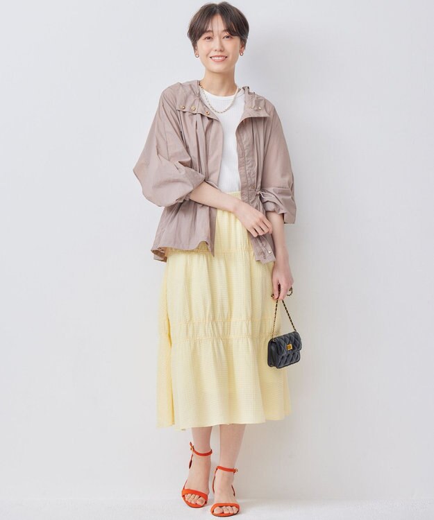 組曲 【撥水・WEB限定】ギャザーフード パッカブルブルゾン ブラウンベージュ系