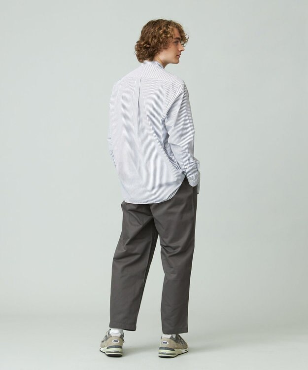 J.PRESS YORK STREET 【UNISEX】タイプライターストライプ バンドカラーシャツ ホワイト系1