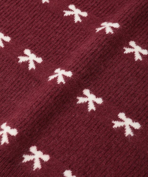 Green Parks ・ｓｗｉｎｇ　ｂｙ　リボンジャカードクルーニット Bordeaux