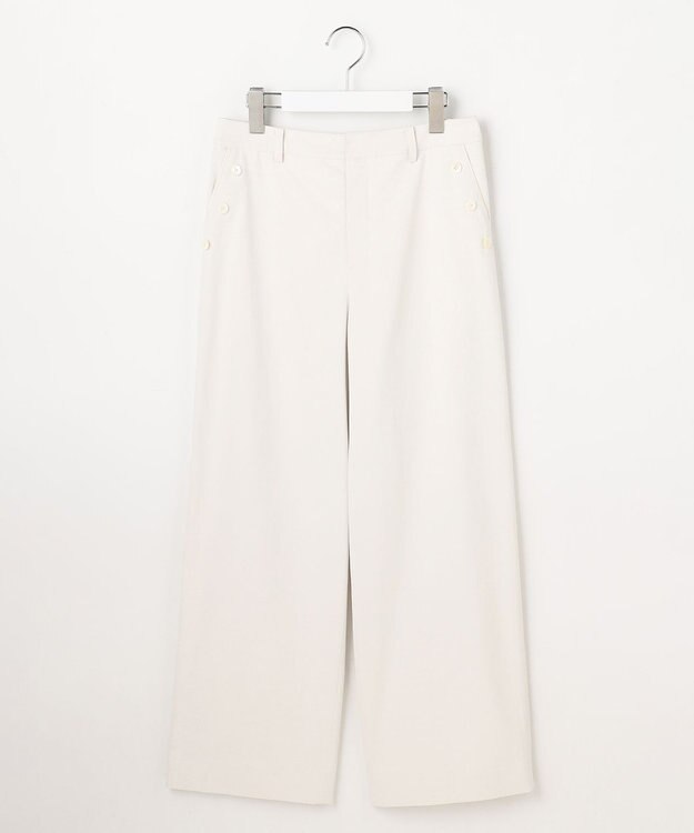 J.PRESS LADIES 麻シェルドライ ワイド ストレート パンツ ナチュラル系