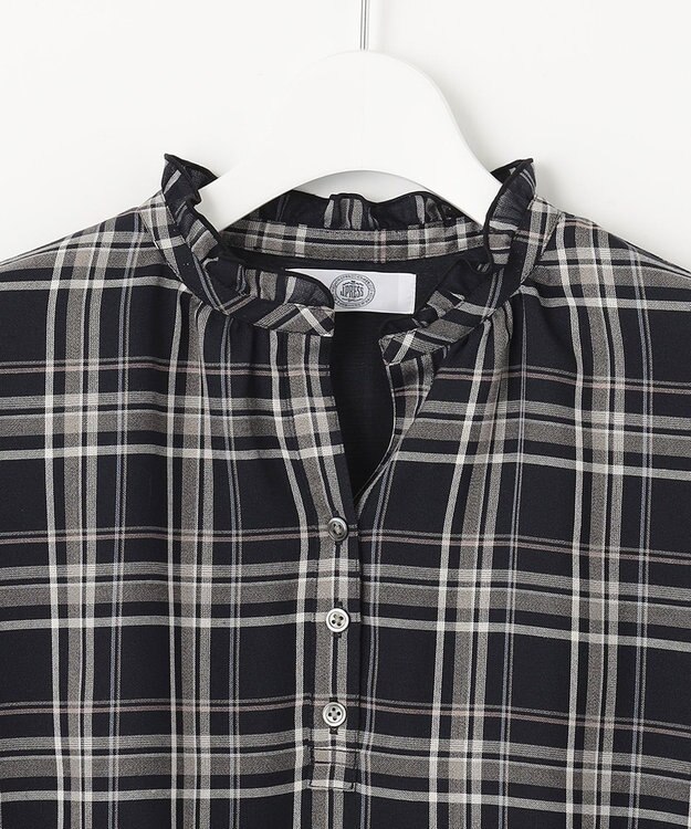 J.PRESS LADIES シアーストライプチェック カットソー ネイビー系3