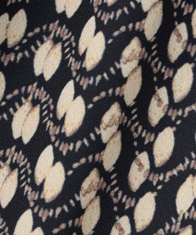 ANY L 【洗濯機可/ウエストゴム】ウェーブプリントパンツ ブラウン