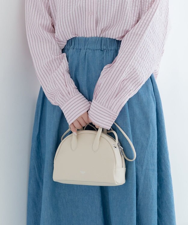 blancle シュリンクレザー 2WAY ミニボストン ライトベージュ