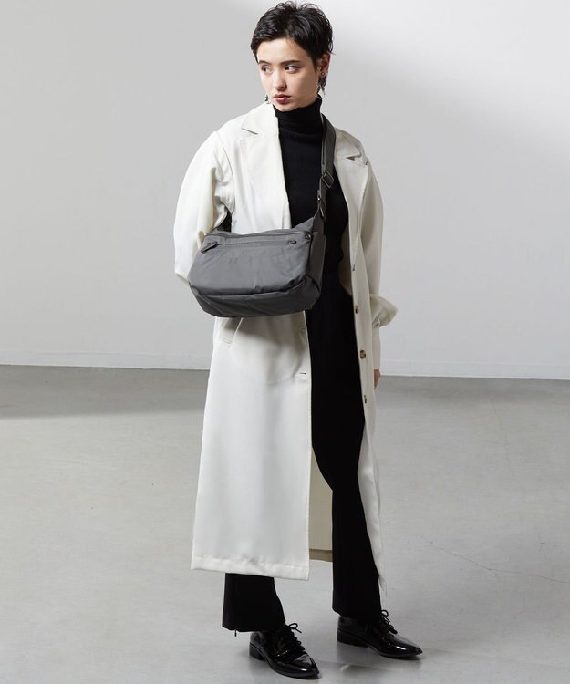 Y'SACCS 【ムック本掲載】【ナイロンタフタ×リサイクルレザー】デイリーショルダー　Sサイズ ダークグレー