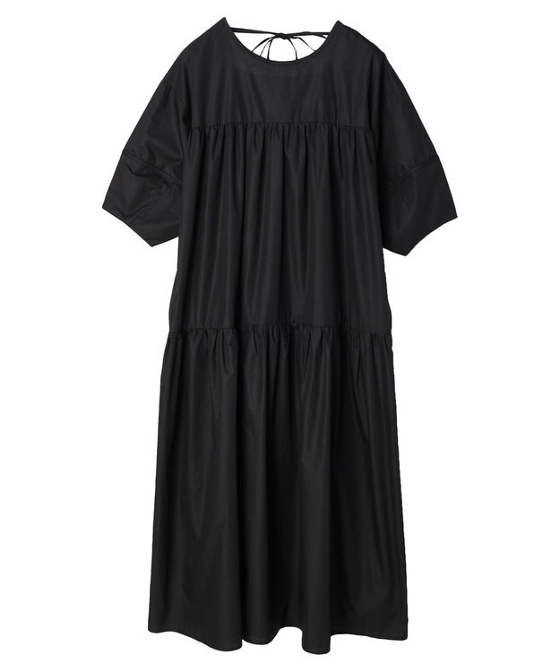Green Parks ａ．ボリューム切り替えワンピース Black