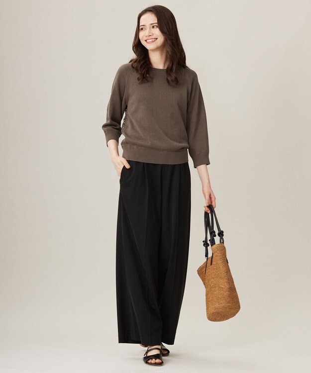 自由区 S 【洗える】レースコンビニット プルオーバー カーキ