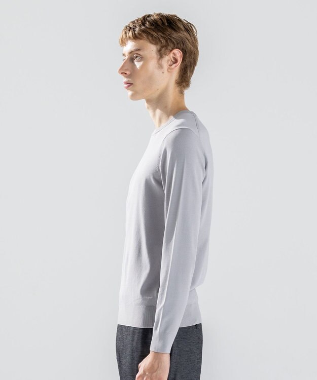 JOSEPH HOMME 【ストレッチ】リュクスレーヨン　クルーネック長袖ニット ライトグレー系