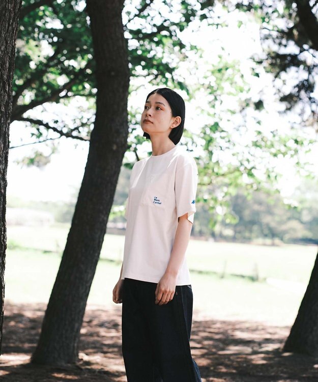 SHARE PARK LADIES 【UVカット・吸水速乾・ストレッチ・軽量 】バックプリントポケットTシャツ（S・Mサイズ） ホワイト系